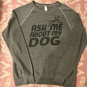 Cute Gray Dog Print Sweatshirt